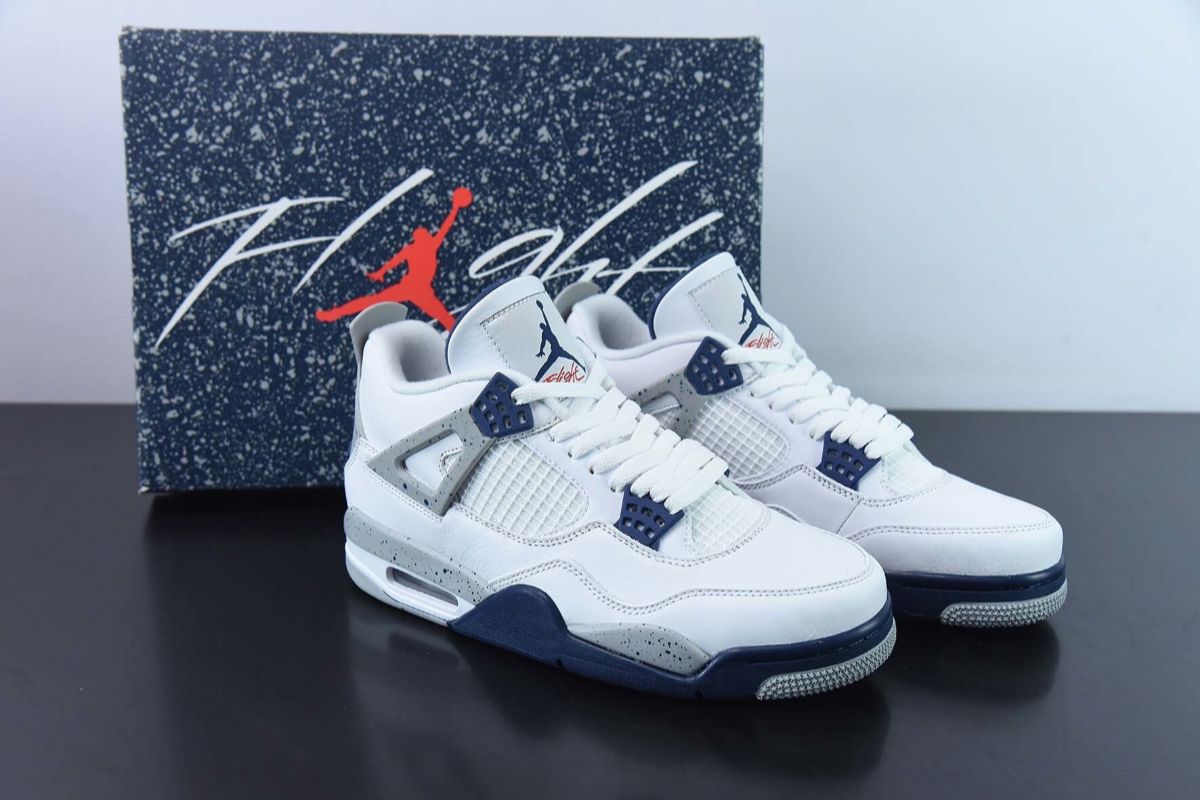 Air Jordan 4 Retro White Midnight Navy Air jordan 4 Sneaker