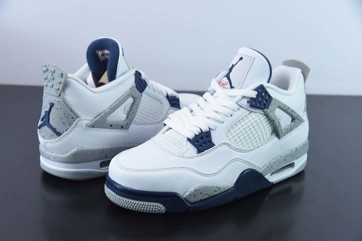 Air Jordan 4 Retro White Midnight Navy Air jordan 4 Sneaker