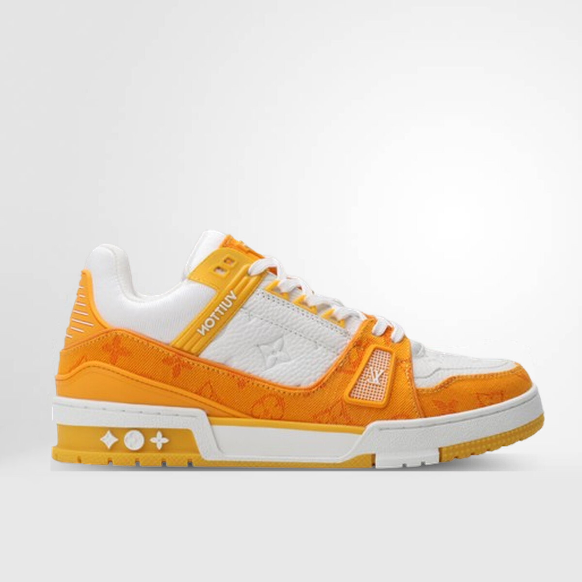 Louis Vuitton LV Trainer Yellow Monogram Denim White LV Trainer Sneaker