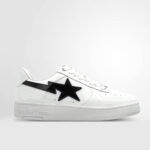 A Bathing Ape Bape Sta #1 White Black Patent Leather Bape Sta Sneaker