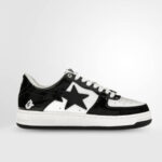 A Bathing Ape Bape Sta #1 Black White Patent Leather Bape Sta Sneaker