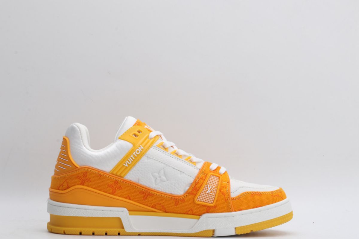 Louis Vuitton LV Trainer Yellow Monogram Denim White LV Trainer Sneaker