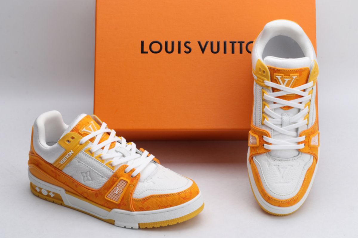 Louis Vuitton LV Trainer Yellow Monogram Denim White LV Trainer Sneaker