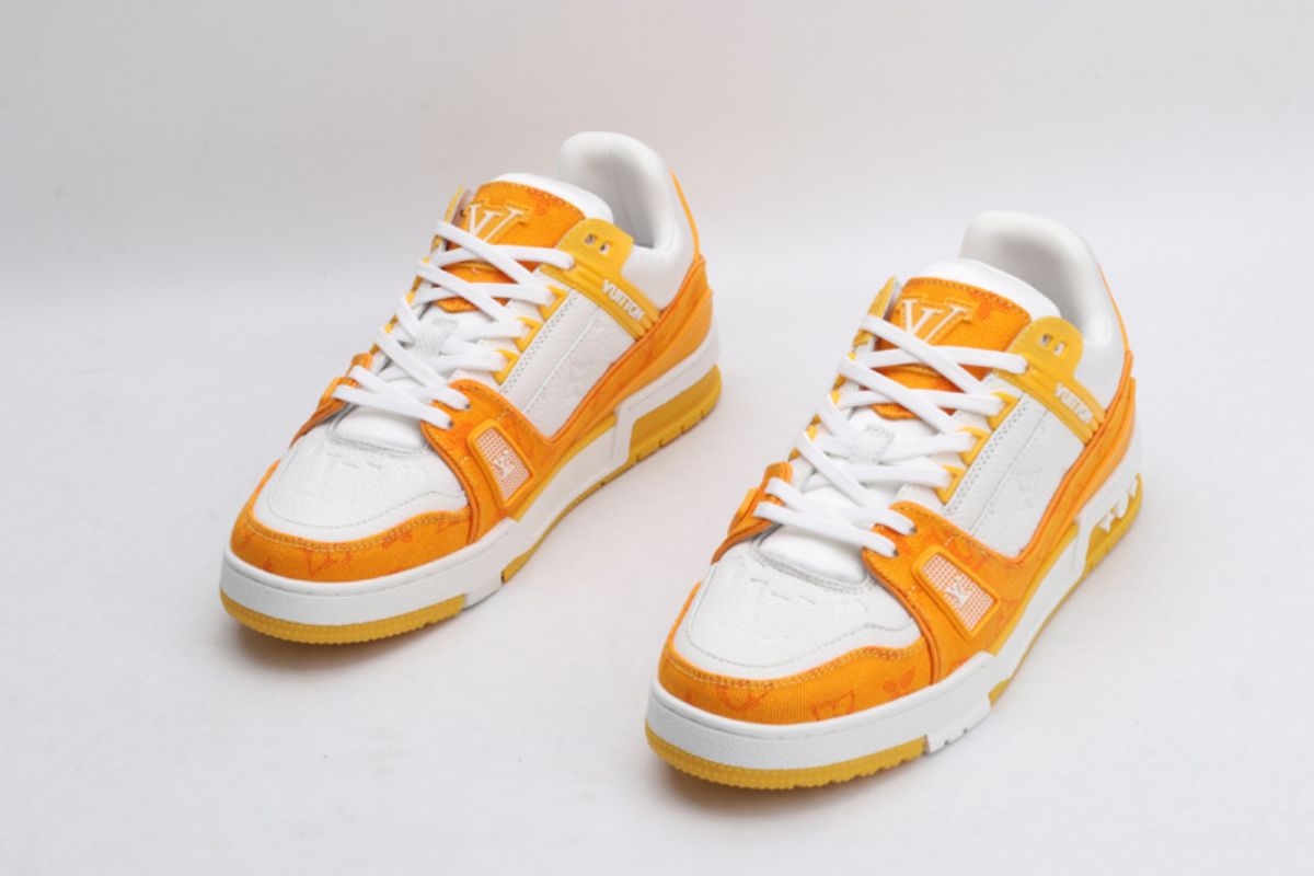 Louis Vuitton LV Trainer Yellow Monogram Denim White LV Trainer Sneaker