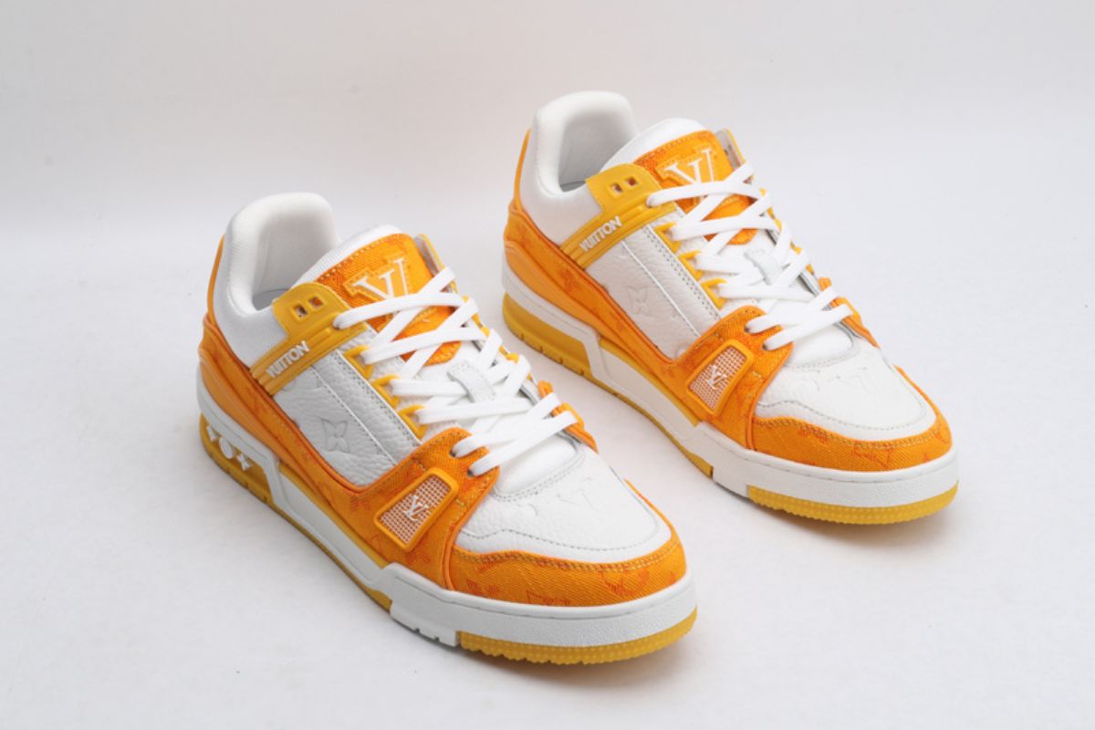 Louis Vuitton LV Trainer Yellow Monogram Denim White LV Trainer Sneaker