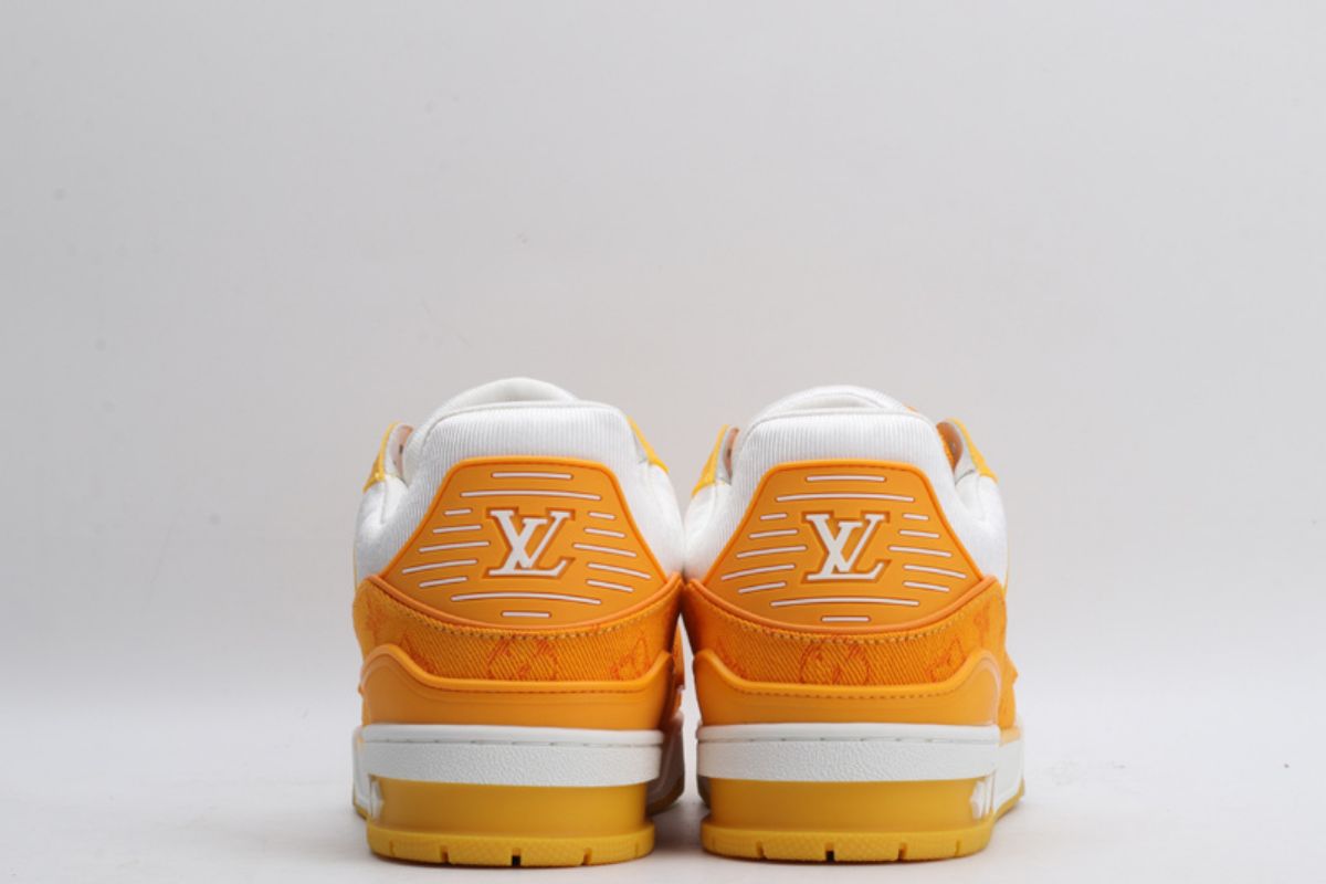 Louis Vuitton LV Trainer Yellow Monogram Denim White LV Trainer Sneaker