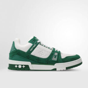 Louis Vuitton LV Trainer Green Monogram Denim White LV Trainer Sneaker